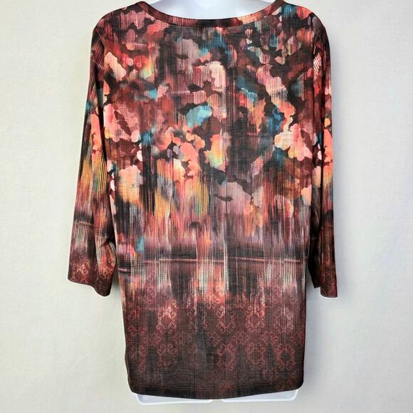 Christopher & Banks Abstract Print Tunic Top Women’s M - Picture 4 of 7